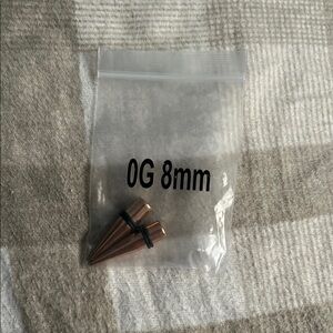 Rose Gold 0G 8mm Taper Set